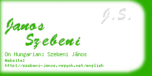 janos szebeni business card